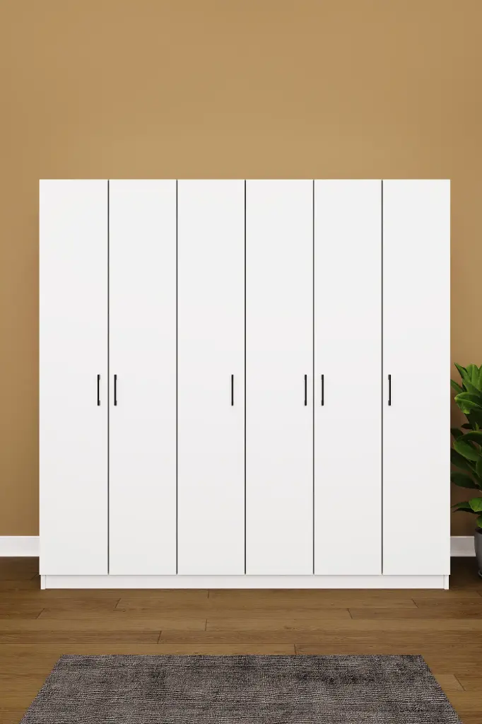 6 Kapaklı 180cm Gardırop G06 | %100 MDFLAM | Asra Trend
